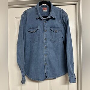 Wrangler Denim Blue Button-Down Shirt